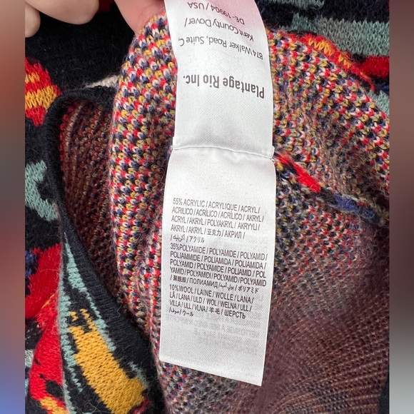 Farm Rio Floral Botanical Sweater Long Sleeve Knit Dress - Picture 10 of 10